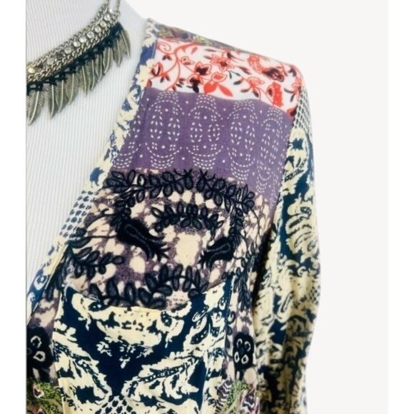 Artisan De Lux X Anthropologie Boho Paisley Asymmetrical Button Down Top - Picture 13 of 16